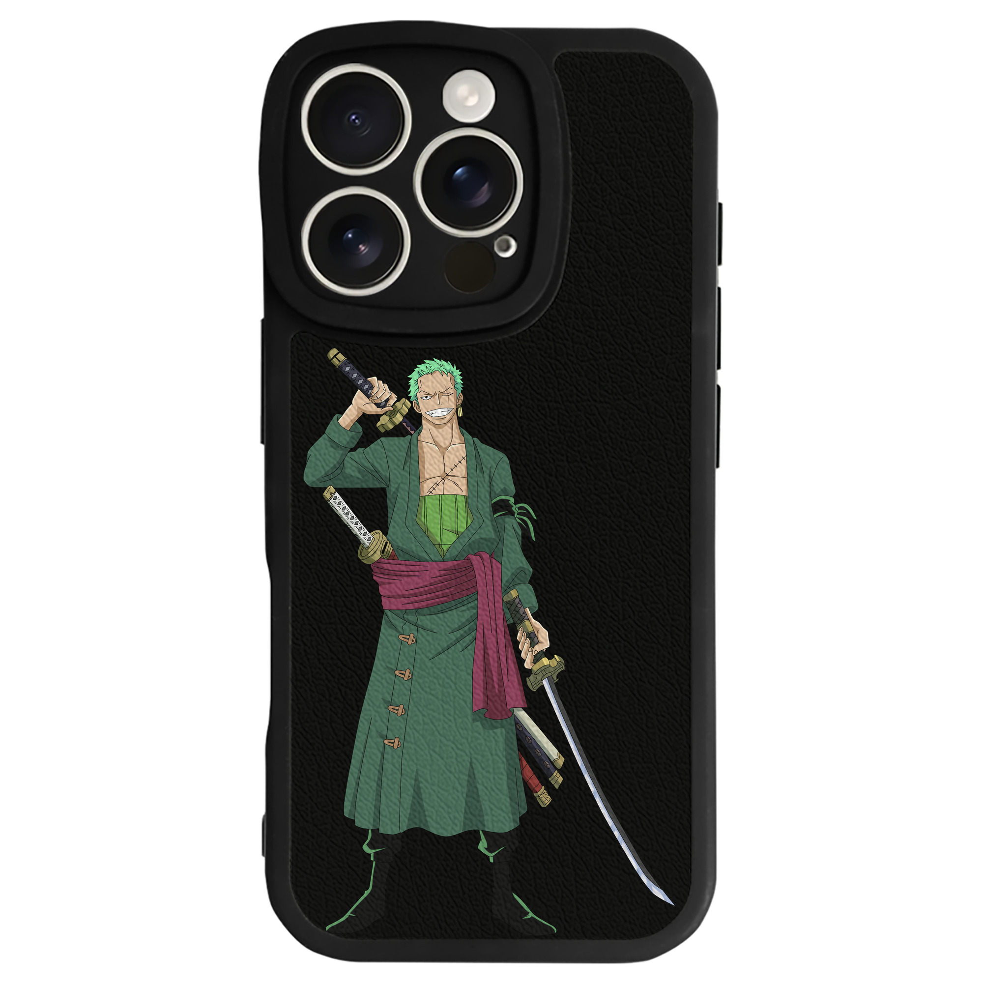（画像用） ワンピース ロロノア・ゾロ ONE PIECE Roronoa Zoro 【iPhone 16シリーズ対応】シリコンスマホケース（レザー調） 材質：シリコン